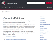 Tablet Screenshot of epetitions.bristol.gov.uk