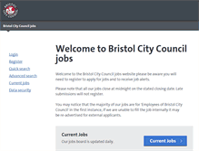 Tablet Screenshot of jobs.bristol.gov.uk